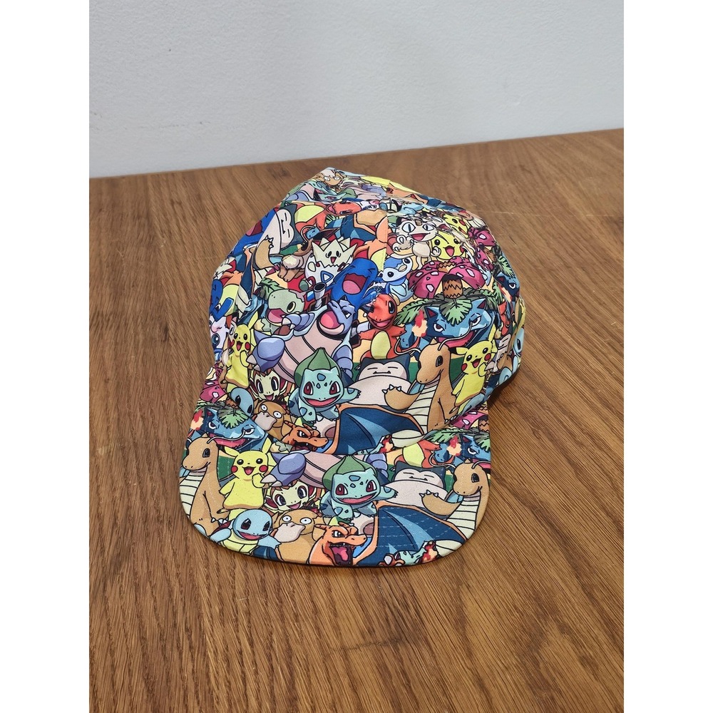 Pokemon Hat Cap Snap Back Multicolor Characters All Over Print One Size Mens